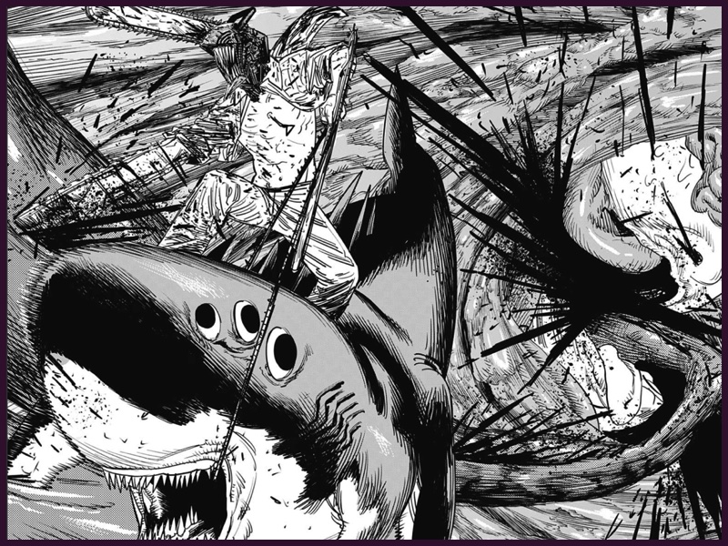 チェンソーマン 第50話 怪獣大戦 仕切り直し 再び1対1 シャークネード 感想 漫画 読むや読まざるや かつがつ読むべし