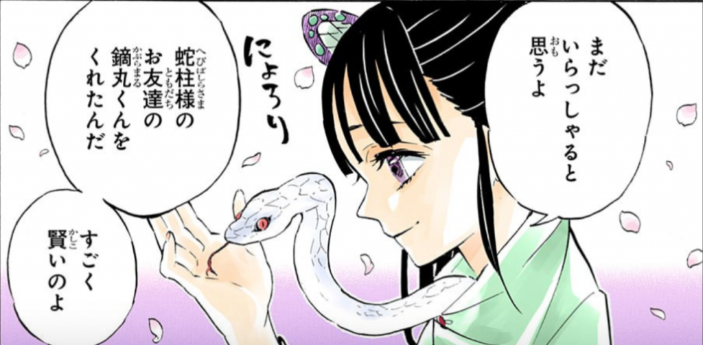 カナヲと鏑丸 / 『鬼滅の刃』第204話「鬼のいない世界」